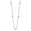 Sterling Silver Rhodium-plated Polished CZ 5 Stations Necklace