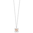 Sterling Silver RH-plated Rose-tone MOM/LOVE Heart Center Spins CZ w/2in ex