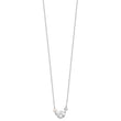 Sterling Silver Rhodium-plated CZ FW Cultured Pearl w/Hearts Necklace