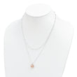 Sterling Silver & Rose-tone Beaded Heart Adjustable Necklace