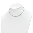 Sterling Silver Rhodium-plated Polished Multi-color CZ w/3 IN EXT Choker