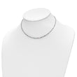 Sterling Silver Rhodium-plated Polished Multi-color CZ w/3 IN EXT Choker - Birthstone Company