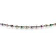 Sterling Silver Rhodium-plated Polished Multi-color CZ w/3 IN EXT Choker - Birthstone Company
