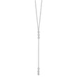 Sterling Silver Rhodium-plated Polished Bezel Set CZ w/2 in ext. Necklace