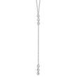 Sterling Silver Rhodium-plated Polished Bezel Set CZ w/2 in ext. Necklace