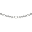Sterling Silver Rhodium-plated Polished CZ Fancy Link w/3 in ext. Necklace