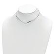 Sterling Silver Rhod. Polished V Cuff Necklace