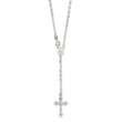 Sterling Silver Rhodium-plated Polished w/ Clasp Rosary