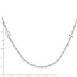 Sterling Silver Rhod-pltd Medal/Cross w/1.5in ext. Rosary Necklace
