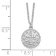 Sterling Silver Rhodium-plated Polished CZ Cross Necklace