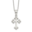 Sterling Silver Polished Cross Necklace