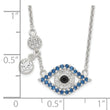Sterling Silver Polished CZ Evil Eye Necklace