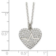 Sterling Silver Heartbeat in CZ Heart Necklace