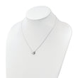 Sterling Silver Polished CZ Love Necklace