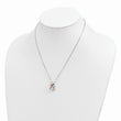 Sterling Silver Rose-tone Polished Awareness Ribbon w/2in ext. Necklace