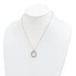 Sterling Silver Rose-tone Polished Pave CZ Twist w/2 in ext. Necklace