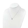 Sterling Silver Polished CZ Teardrop Necklace