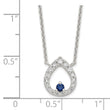Sterling Silver Polished CZ Teardrop Necklace
