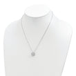 Sterling Silver Rhodium-plated Polished CZ w/2 in ext. Necklace