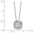 Sterling Silver Rhodium-plated Polished CZ w/2 in ext. Necklace