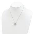 Sterling Silver Rhodium-plated Polished CZ w/2 in ext. Necklace