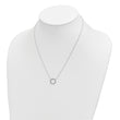 Sterling Silver Rhodium-plated Polished Multi-color Circle CZ Necklace 18 in - Birthstone Company