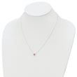 Sterling Silver Rhodium-plated Pink Crystal 18.5 inch Necklace