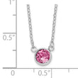 Sterling Silver Rhodium-plated Pink Crystal 18.5 inch Necklace