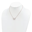 Sterling Silver Rose-tone Polished Open Butterfly CZ w/2 in ext. Necklace