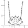 Sterling Silver Rhodium-plated CZ Lotus Flower Necklace