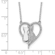 Sterling Silver Rhodium-plated Polished CZ Cats w/2 in ext. Necklace
