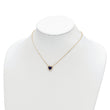 Sterling Silver Gold-tone CZ & Created Lapis Lazuli Heart w/2in ext Necklac