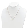 Sterling Silver Rose-tone White Created Opal CZ w/2 in ext. Necklace
