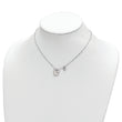 Sterling Silver Rhodium-plate Mother of Pearl Butterfly w/1in Ext Necklace