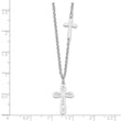 Sterling Silver Rhodium-plated 2-Cross w/1 in Ext Necklace