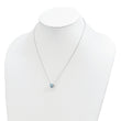 Sterling Silver Rhodium-plated Square Blue Topaz w/2 in ext. Necklace