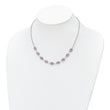 Sterling Silver Rhod-plated 13.5AM Amethyst w/2 in ext. Necklace