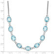 Sterling Silver Rhodium-plated Polished Blue Topaz w/2 in ext. Necklace