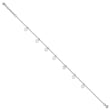 Sterling Silver Rhodium-plated Polished Heart 9.5in Plus 1in ext. Anklet