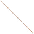 Sterling Silver Rose Tone Hearts 9in Plus 1in ext Anklet