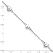 Sterling Silver Rhodium-plated Hearts 9in Plus 1in ext Anklet - Birthstone Company
