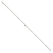 Sterling Silver Polished CZ Heart Link 9in Plus 1in ext. Anklet