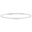 Sterling Silver Polished Heart 9in Plus 1in ext. Anklet