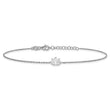 Sterling Silver Rhodium-plated Louts Flower 9in Plus 1in ext. Anklet