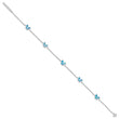 Sterling Silver RH-plated Blue Cr. Opal Butterflies 9in Plus .5in ext Ankle
