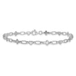 Sterling Silver Rhodium-plated 10 inch Heart and Cross Anklet