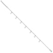 Sterling Silver Rhodium-plated Polished Cross 9.5in Plus 1in ext. Anklet
