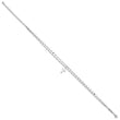Sterling Silver Rhodium-plated 2-Strand Cross 8.75in Plus 2in ext Anklet
