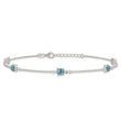 Sterling Silver Polished Enamel Turtle 10in Plus 1in ext Anklet