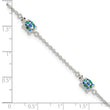 Sterling Silver Polished Enamel Turtle 10in Plus 1in ext Anklet